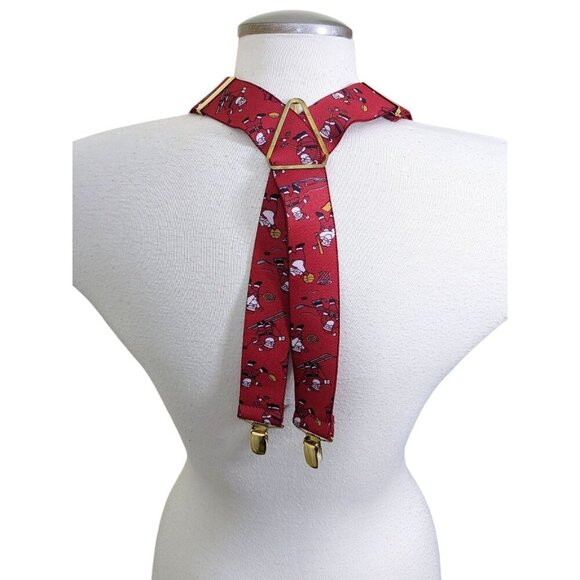 Vintage CAS German Suspenders Christmas Santa Claus Playing Sports North Pole - Picture 3 of 8